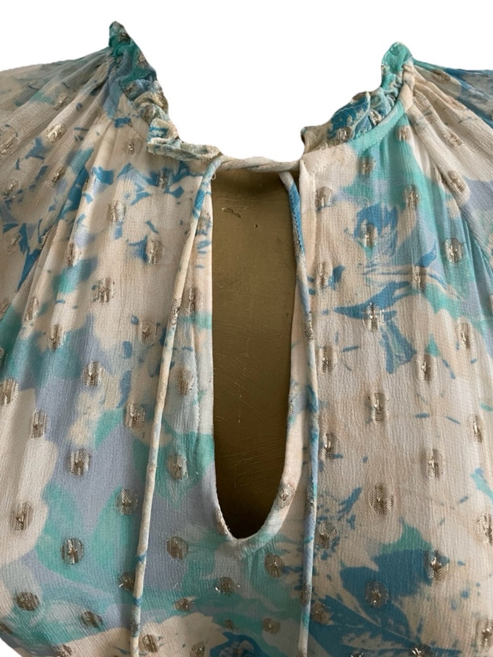 HEMANT & NANDITA Floral Georgette METALLIC MINI DRESS Size Small - Picture 3 of 16
